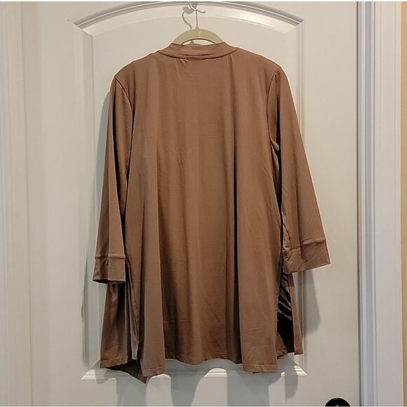 Cuddl Duds Plus Size Flexwear Open Front Cardigan & Tank Set - Picture 3 of 5